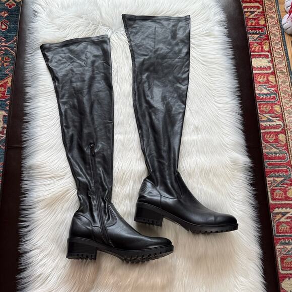 Azalea Wang Black Late Nights Over the Knee Boots - Picture 2 of 10